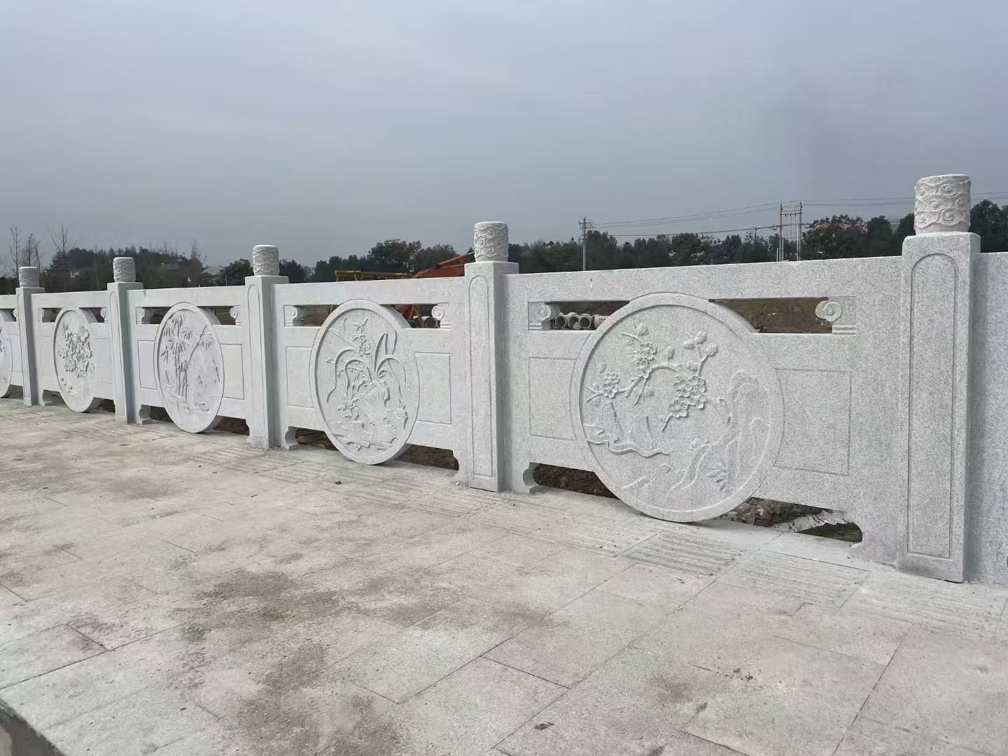 枣庄芝麻白河道栏杆 石材栏杆