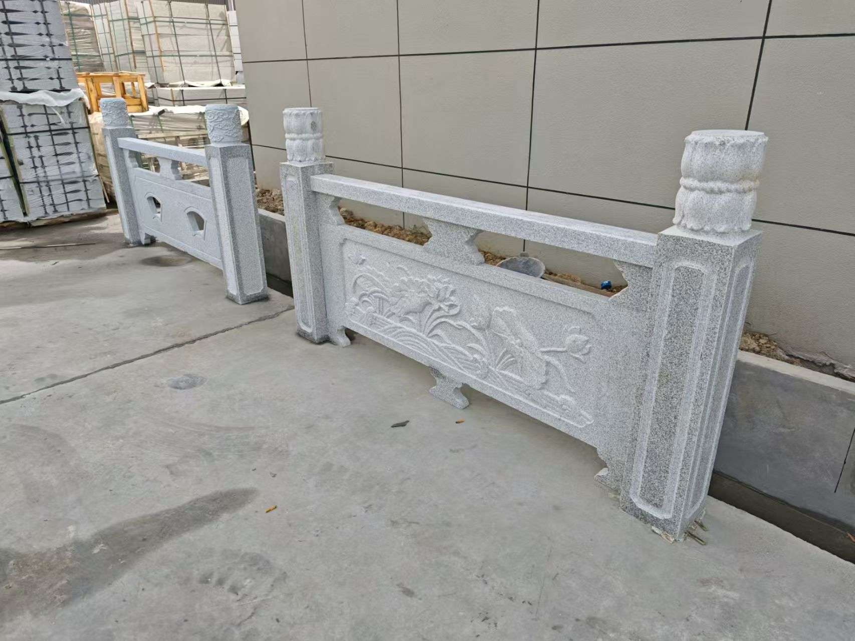 枣庄芝麻白河道栏杆 石材栏杆